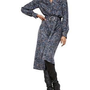 Lafayette 148 Clementine dress in marble-print silk